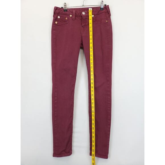 True Religion‎ Jeans Women 27 Burgundy Hi Rise Legging Stretch Skinny USA Made - Picture 3 of 14